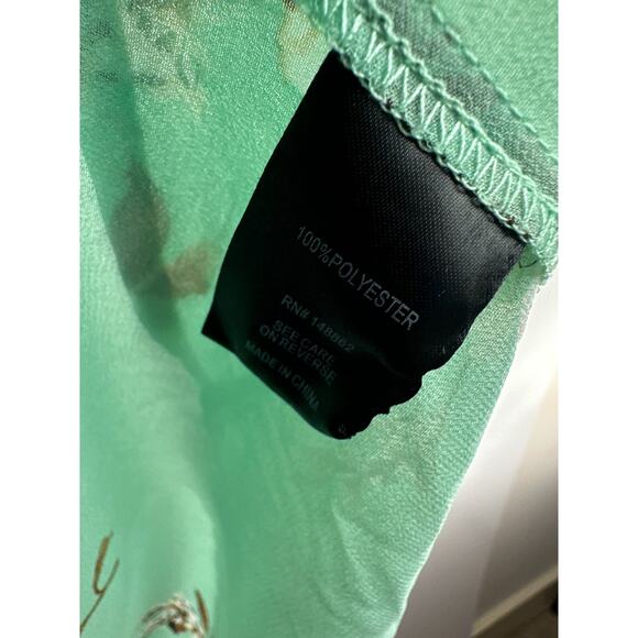 Torrid Lexie Floral Sheer Chiffon Babydoll Tunic Top Mint Green Plus Size 3X - Picture 7 of 12